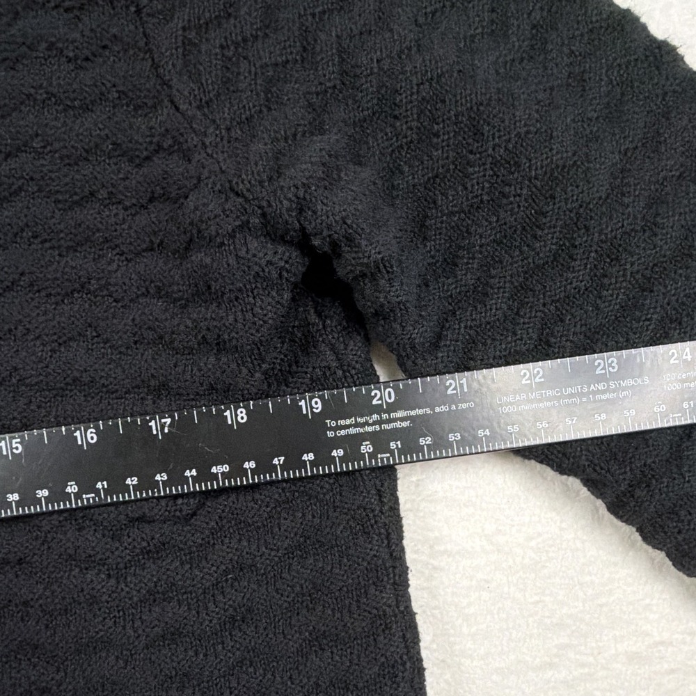 Chicos Black Textured Knit Jacket Leopard Print Trim Hook Eye Cardigan size 1 - Picture 8 of 8